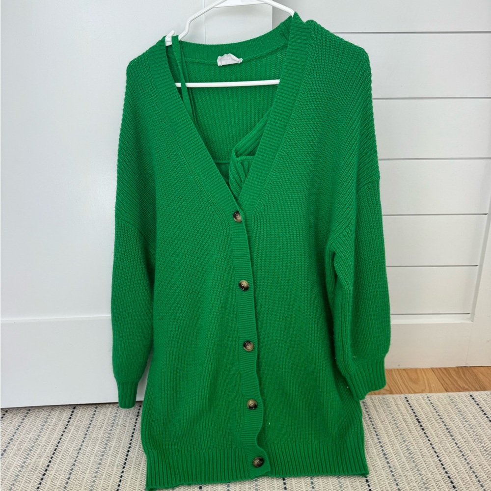 Emerald Green Women's Cardigan Sweater